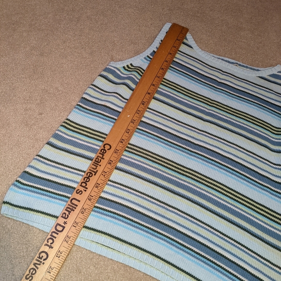 Eddie Bauer blue striped sleeveless top - Picture 8 of 11